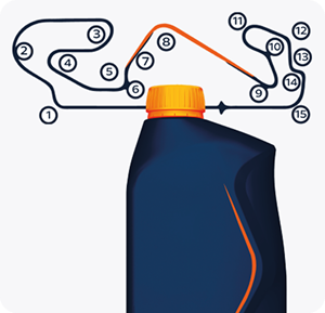 bidon de lubricante inspirado en rutas